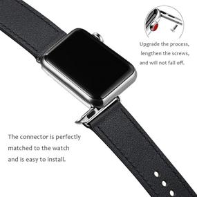 img 2 attached to Power Primacy - ремешок из натуральной кожи топового качества для Apple Watch 38/40/42/44 мм - совместим с часами iWatch для мужчин и женщин серии 6/5/4/3/2/1, SE - черный/серебро, 38/40 мм