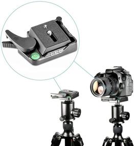img 2 attached to 📷 Neewer Aluminum QR Plate Adapter with Screw and Bubble Lever for DSLR Camera Tripod Monopod Stabilizer Ball Head - Black Alloy