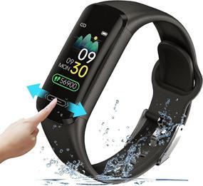 img 4 attached to 💪 0.96'' HD Smart Watch with Heart Rate, Body Temperature, Customizable Watch Face, IP68 Waterproof, Step Counter, Calorie Counter, for Android and iOS - V101 Ultra-Light Fitness Tracker