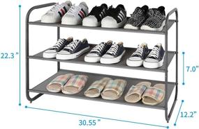 img 3 attached to 👠 Organize Your Footwear in Style with the MAX Houser 3-Tier Shoe Rack in Dark Grey