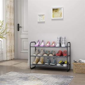 img 1 attached to 👠 Organize Your Footwear in Style with the MAX Houser 3-Tier Shoe Rack in Dark Grey