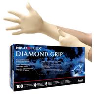 🧤 microflex diamond grip disposable latex gloves: dependable protection for mechanics, industrial workers, and healthcare professionals - powder free, large, box/100 logo