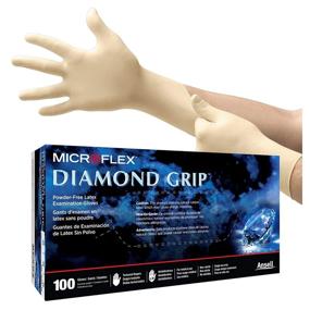 img 1 attached to 🧤 Microflex Diamond Grip Disposable Latex Gloves: Dependable Protection for Mechanics, Industrial Workers, and Healthcare Professionals - Powder Free, Large, Box/100