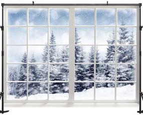 img 1 attached to Forest Winter Window Backdrop: 7x5ft Winter Photography Backdrop for Pictures, Christmas and New Year Party Decorations
