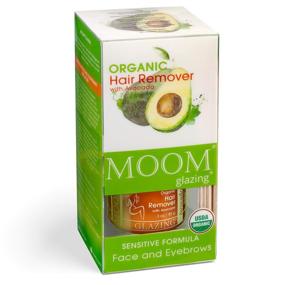 img 4 attached to 🌿 MOOM Organic Lip Face & Eyebrow Wax Kit: Natural Sugar Facial Hair Remover with Avocado Oil & Green Tea - 18 Waxing Strips, 6 Wooden Sticks - 3 oz. 1 Pack