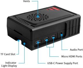 img 3 attached to 🔥 GeeekPi Raspberry Pi 4 Case with Cooling Fan & Heatsink Combo for Model B: Enhanced Cooling Performance