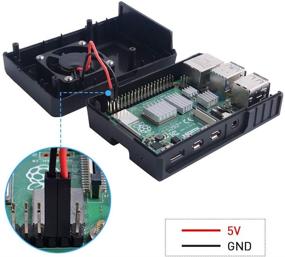 img 2 attached to 🔥 GeeekPi Raspberry Pi 4 Case with Cooling Fan & Heatsink Combo for Model B: Enhanced Cooling Performance