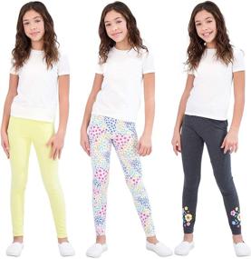 img 2 attached to 👚 Breathable & Comfortable Girls' Clothing for Leggings - Star Ride in Black, Gray, and Pink