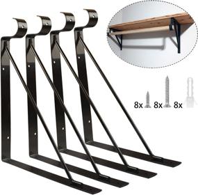 img 4 attached to 🛠️ Enhanced Durability: Set of 4 Heavy Duty Closet Shelf and Rod Bracket, Sleek Eau Black Design with Superior Support for Shelf Storage and Closet Rods