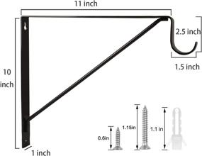 img 3 attached to 🛠️ Enhanced Durability: Set of 4 Heavy Duty Closet Shelf and Rod Bracket, Sleek Eau Black Design with Superior Support for Shelf Storage and Closet Rods