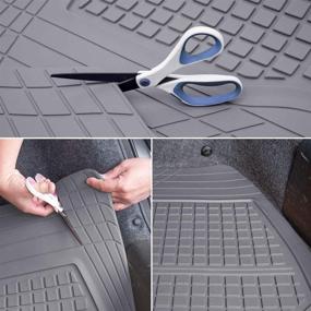 img 3 attached to 🚗 Motor Trend Premium FlexTough All-Protection Cargo Mat Liner with Traction Grips and Fresh Design - Heavy Duty Trimmable Trunk Liner for Car Truck SUV, Gray (DB220-B2)