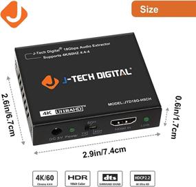 img 1 attached to 🔌 J-Tech Digital 4K HDMI Audio Extractor Converter - HDMI 2.0, 18Gpbs Bandwidth, HDCP 2.2, Dolby Digital/DTS Passthrough CEC, HDR10 - SPDIF + 3.5MM Output [JTD18G-H5CH]