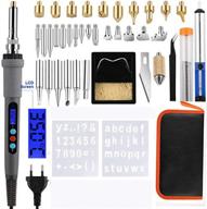 🔥 professional wood burning kit: 42pcs 60w woodburning tool with soldering iron and adjustable temperature pyrography pen – perfect for embossing, carving, and soldering (black) logo