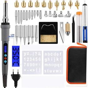 img 4 attached to 🔥 Professional Wood Burning Kit: 42PCS 60W Woodburning Tool with Soldering Iron and Adjustable Temperature Pyrography Pen – Perfect for Embossing, Carving, and Soldering (Black)