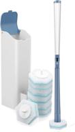 🚽 lepo toilet brush wand and disposable refills kit - 8 count, white logo