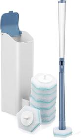 img 4 attached to 🚽 LEPO Toilet Brush Wand and Disposable Refills Kit - 8 Count, White