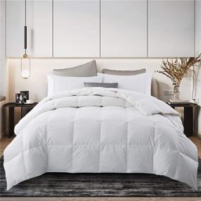img 4 attached to 🌿 Puredown Lightweight White Goose Down Comforter Duvet Insert, 100% Cotton Fabric | Corner Duvet Tabs | Light Warmth Thin Quilt for Summer & Warmer Climates | Full/Queen Size