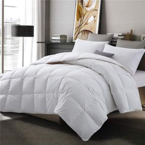 img 3 attached to 🌿 Puredown Lightweight White Goose Down Comforter Duvet Insert, 100% Cotton Fabric | Corner Duvet Tabs | Light Warmth Thin Quilt for Summer & Warmer Climates | Full/Queen Size
