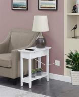 💡 convenience concepts american heritage flip top end table: charging station & shelf in white logo