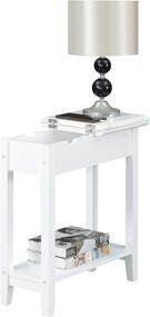 img 2 attached to 💡 Convenience Concepts American Heritage Flip Top End Table: Charging Station & Shelf in White