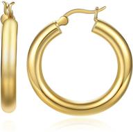 💎 stylish and hypoallergenic women's hoop earrings: aoavov 18k white gold plated couple accessories logo