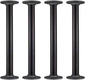 img 4 attached to Enhance Your Décor with MUZIK 4 Pack Industrial Pipe Table Leg Set for Coffee & End Tables, Desks, and Nightstands - Custom Vintage Tables and Furniture Décor