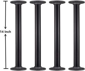 img 3 attached to Enhance Your Décor with MUZIK 4 Pack Industrial Pipe Table Leg Set for Coffee & End Tables, Desks, and Nightstands - Custom Vintage Tables and Furniture Décor