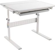 📚 height adjustable kids desk - mount-it! children's workstation [31.5" x 26"] with tilting desktop, drawer for storage. ergonomic study table for writing, drawing, reading, studying - gray логотип