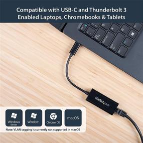 img 2 attached to 🌐 StarTech.com USB C to Gigabit Ethernet Adapter - Black - USB 3.1 to RJ45 LAN Network Adapter - USB Type C to Ethernet (US1GC30B) - Limited stock - Explore the alternative US1GC301AUW