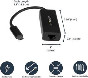 img 1 attached to 🌐 StarTech.com USB C to Gigabit Ethernet Adapter - Black - USB 3.1 to RJ45 LAN Network Adapter - USB Type C to Ethernet (US1GC30B) - Limited stock - Explore the alternative US1GC301AUW