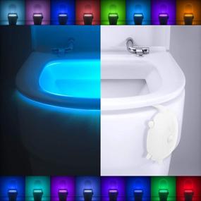 img 2 attached to 🚽 MAZ-TEK Motion Activated Toilet Night Light - 16-Color Dimmable LED NightLight for Waterproof IP65 Bathroom Bowl Lights - Tortoise Birthday Gift Idea for Kids, Dad, Men, Women (White Shell)