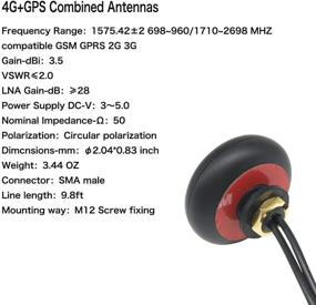 img 3 attached to 📡 Outdoor Screw Mount Combo Mimo Antenna 3.5dbi with Dual SMA Male Connector, 9.8ft RG174 Coaxial Cable - 2G 3G 4G LTE Antenna with BD GSM GPS Combined Antennas