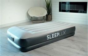 img 3 attached to 🛏️ Надувной матрас SleepLux Durable: встроенный насос, подушка, USB-зарядка – комфортный односпальный, высотой 15 дюймов.