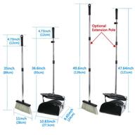 🧹 broom and dustpan combo set – extended handle sweep set for home, kitchen, office, and lobby floor cleaning – efficient upright grips sweep set with broom – black logo