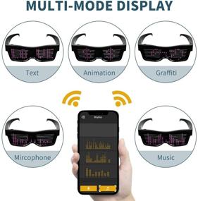 img 3 attached to ACALEPH LED Light Up Glasses with Bluetooth for Parties and Festivals - Customizable Flashing Display, Text Messages, Animation – Control by APP, USB Rechargeable – Perfect Gift Idea for Men and Women (Pink Light)