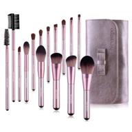 💄 nevsetpo deluxe makeup brushes set - 15-piece professional synthetic brushes for perfect blending, concealing, and accentuating lips, eyes & face. includes travel pouch - ideal makeup gift for women and girls (purple) logo