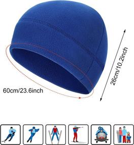 img 2 attached to ❄️ Winter Warm Polar Fleece Beanie Hat - Windproof Watch Cap for Men and Women - Ideal for Skiing and Outdoor Activities