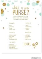 👶 andaz press mint green gold glitter boy baby shower party collection: games, activities, decorations, and 20-pack of what's in your purse? game cards logo