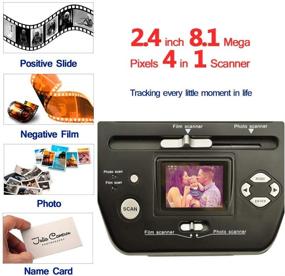 img 3 attached to 📸 High Resolution 16MP Digital Film & Photo Scanner with 2.4-inch LCD Screen - 4 in 1 Converter for 35mm/135 Slides, Negatives, Film, Photos, and Name Cards - Save to Digital Files - Black