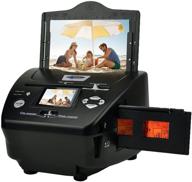 📸 high resolution 16mp digital film & photo scanner with 2.4-inch lcd screen - 4 in 1 converter for 35mm/135 slides, negatives, film, photos, and name cards - save to digital files - black logo