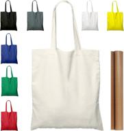 👜 pack of 5, 15, 25, and 50 natural cotton tote bags - 15'' x 16'' blank bulk cloth bags with bonus ptfe teflon sheet (5-pack) логотип