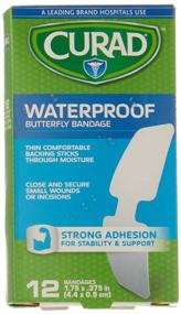 img 1 attached to 🦋 Curad Butterfly Bandage CUR47442RBZ, Waterproof, 1 3/4&#34; x 3/8&#34;, Pack of 12 Bandages