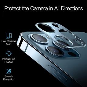 img 1 attached to 📷 Aluminum Alloy Lens Protective Ring for iPhone 12 Pro Camera - Pacific Blue, 2 Pcs