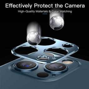 img 2 attached to 📷 Aluminum Alloy Lens Protective Ring for iPhone 12 Pro Camera - Pacific Blue, 2 Pcs