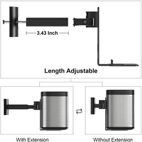 img 1 attached to 🔊 Наклонно-поворотное регулируемое крепление к стене и потолку для динамика Sonos Play 1 - черное, одиночное | Улучшенное крепление (не совместимо с Sonos One/One SL)