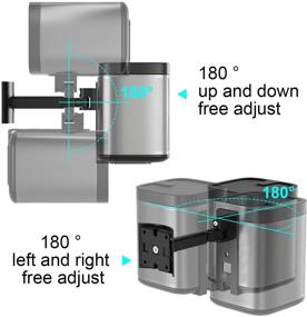 img 2 attached to 🔊 Наклонно-поворотное регулируемое крепление к стене и потолку для динамика Sonos Play 1 - черное, одиночное | Улучшенное крепление (не совместимо с Sonos One/One SL)