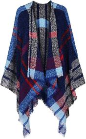 img 3 attached to 🧣 VIMPUNEC Buffalo Pashmina Knitting Cardigan: Stylish Women's Accessories for Scarves & Wraps