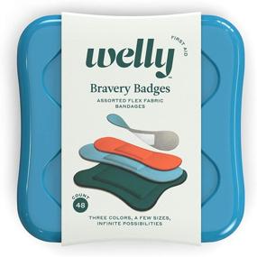 img 4 attached to 🩹 Welly Bandages - Bravery Badges, Flexible Fabric, Adhesive, Assorted Sizes, Vibrant Colors - Pack of 48