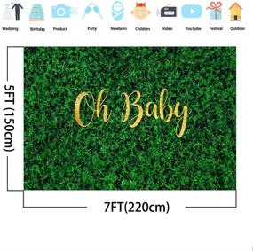 img 2 attached to 🌿 Vibrant Green Grass Baby Shower Backdrop: Mocsicka Oh Baby Neutral Vinyl Background 7x5ft for Stunning Greenery Baby Shower Decorations