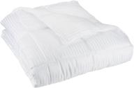 experience supreme comfort with the superior all-season luxurious striped down alternative comforter logo